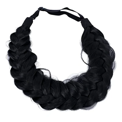 Abbildung von CAISHA Zopf Haarteil Haarband Stirnband Haarschmuck Geflochten Schwarz HZ200