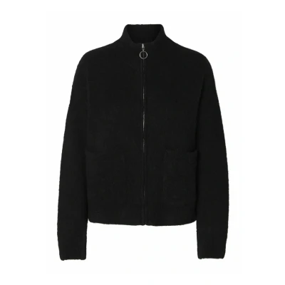 Abbildung von Selected Femme Slfsia RAS LS NOOS Strickjacke, Damen, Größe: 34, Black