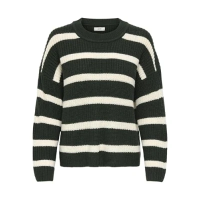 Abbildung von JdY Loose Fit Strick Pullover Gestreift Rundhals Langarm Sweater Knitted Jumper Basic Casual JDYJUSTY, Farben:Schwarz 2, Größe:XS