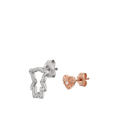 Abbildung von Emporio Armani Damen Ohrringe aus Edelstahl oder Halbedelsteinen mit Push Back Verschluss, Silber und Roségoldtöne