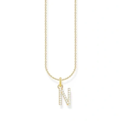 Abbildung von THOMAS SABO Kette mit Anhänger »Buchstabe, KE2240 KE2265 051 14 L45V, 414 L45V«, Zirkonia (synth.)
