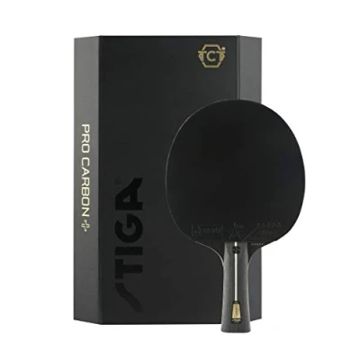 Abbildung von STIGA Pro Carbon + Profi Tischtennisschläger für Offensivspieler, ITTF Genehmigter Schläger mit Touch Technologie Tempo und Präzision Schwarz/Rot