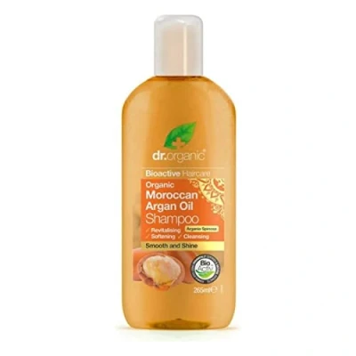 Abbildung von Dr Organic Marokkanisches Arganöl Shampoo, Belebend, Natürlich, Vegan, Tierversuchsfrei, Paraben &amp; SLS frei, Recycelbar Aus im Meer gebundenem Plastik recycelt, Zertifiziert Bio, 265ml