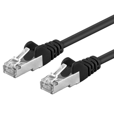 Abbildung von PremiumCord Patchkabel CAT6a S FTP, RJ45 RJ45, AWG 26/7 10m Farbe schwarz