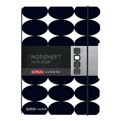 Abbildung von herlitz 50039784 Notizheft flex A5, 40 Blatt punktiert, Motiv: Just Black, 1 Stück
