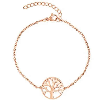Abbildung von Nuoli® Lebensbaum Armband Damen Rosegold (15 + 5cm verstellbar) Baum des Lebens Frauen