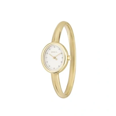 Abbildung von Breil Damen Armbanduhr Hoop mit goldfarbenem Armreif, 5 Bar, Gehäusegröße: 53X62 mm, TW2056