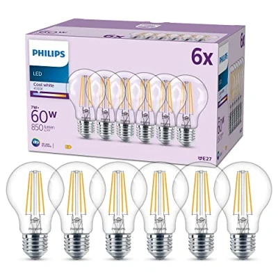 Abbildung von Philips Classic LED E27 Lampe, 60W, matt, neutralweiß, nicht dimmbar, 6er Pack