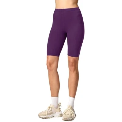 Abbildung von Merry Style Damen Sport Leggings kurz Sportleggings Radlerhose Sporthose aus Viskose MS10 145 (Pflaume, XL)