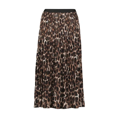 Abbildung von Betty &amp; Co À IMPRIMÉ Animalier Faltenrock, Damen, Größe: 36, Brown nature