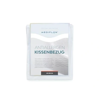 Abbildung von Mediflow 5030 Antiallergen Kissen Schonbezug, Naturfaser, Verbesserte Version mit hochwertiger aegis Ausrüstung und Oeko Tex, 40 x 80 cm, Weiß