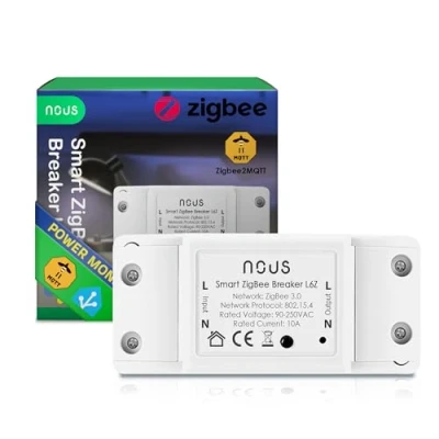 Abbildung von ZigBee schalter Nous L6Z Alexa lichtschalter unterputz Tuya smart Home switch mit zeitschaltuhr, Stromverbrauch Stromzähler, relais 230v Google Assistant ZigBee2MQTT 3.0 Hub erforderlich
