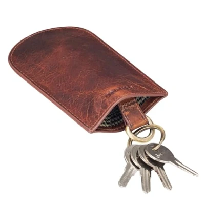 Abbildung von STILORD &#039;Toby&#039; Schlüsseltasche Leder Schlüsselglocke Schlüsseletui Vintage Schlüsselmäppchen für viele Schlüssel Autoschlüssel Kleines Etui mit Schlüsselring, Farbe:Prestige braun