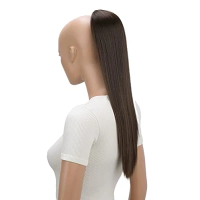 Abbildung von CAISHA 55cm Haarteil Nina mit Kordelverschluss Zopf Haarverlängerung Glatt Braun PH518