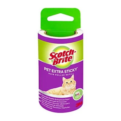 Abbildung von Scotch Brite Pet Extra Sticky Haarfusselrolle Ersatzrolle, für Tierhaarenfusselroller, Schwarz, Weiß, Nicht zutreffend