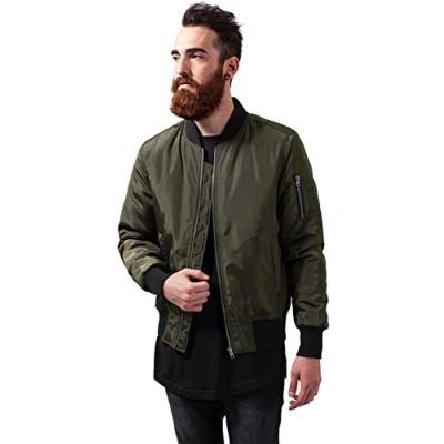 Abbildung von Urban Classics 2TONE Bomber Jacket Bomberjacke, Herren, Größe: Large, Darkolive/black