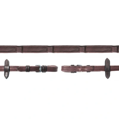 Abbildung von Schockemöhle Zügel Durasoft 18mm Weit Braun/Silber Warmblut