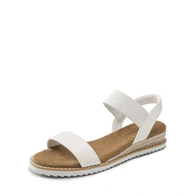 Abbildung von DREAM PAIRS Flache Sandalen mit Elastischen Riemen Jesuslatschen Damen Bequeme Outdoor SDPW2310W E WEIß Größe 39 (EUR)