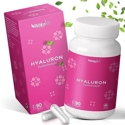 Abbildung von Hyaluronsäure Kapseln Hochdosiert mit 500mg Hyaluron 500 700 kDa 90 vegane