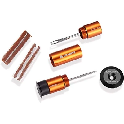 Abbildung von Granite Stash Tubeless Reifenpannen Reparaturset Fahrradwerkzeug Kit Einfache Lenkerbefestigung Komplettes (Orange)