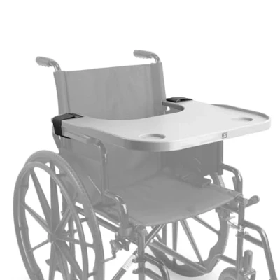 Abbildung von PEPE Tablett für Rollstuhl mit Becherhalter, Abnehmbarer und Einfach zu Installierender Rollstuhltisch, Erwachsene
