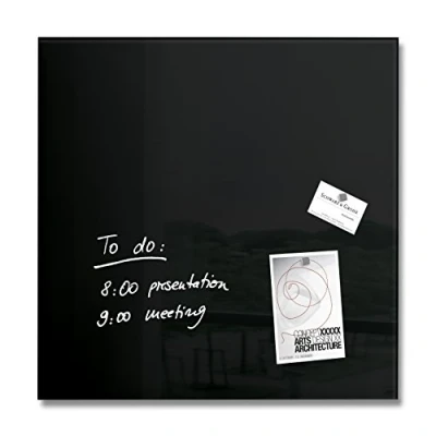 Abbildung von SIGEL GL110 Premium Glas Magnettafel 48 x cm schwarz hochglänzend, SGS geprüft, einfache Montage, incl. 3 Magnete, Artverum