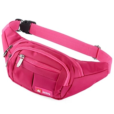 Abbildung von wasserdichte Bauchtasche Geeignet für Reise, Sport &amp; alle Outdoor Aktivitäten, Hüfttasche Damen und Herren, Wasserdicht Hüfttaschen Running (Rose Rot)