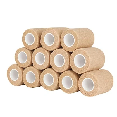 Abbildung von Fixierbinde Selbsthaftend 12 Rollen à 7.5 cm x 4.5 m Selbsthaftende Bandage (Beige)