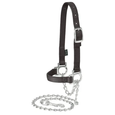 Abbildung von Weaver Schafhalfter aus Leder, Nylon, verstellbar, mit Kette, 35 8110 BK, Schwarz