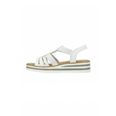Abbildung von Rieker Plateausandalette, Damen, Größe: 39, Wit Schuhe