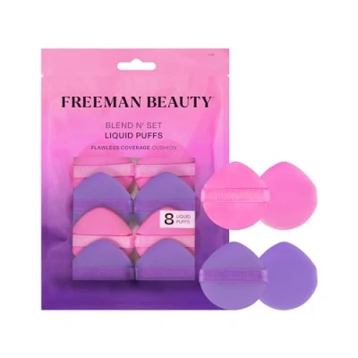 Abbildung von Freeman Blend N&#039; Set Liquid Puff Set, Cushion Makeup Puffs For &amp; Cream Foundation, Concealer, Blush, Highlight, Round Blending, With Finger Band, Vegan Cruelty Free, 8 Count