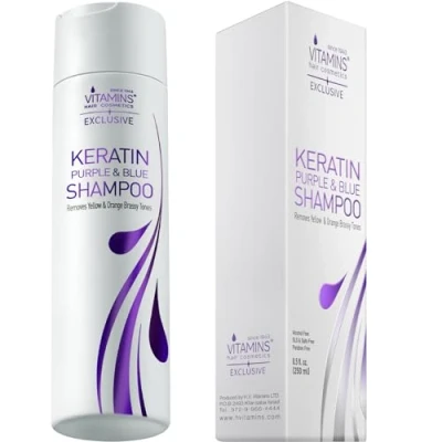 Abbildung von Vitamins Silber Shampoo für blondes Haar Keratin Anti Gelbstich blondiertes Purple Haartönung Haarpflege Silver Graue Haarfarbe