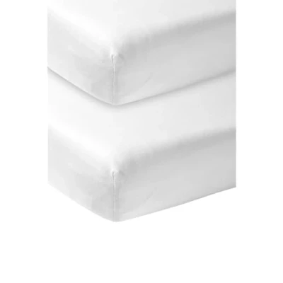 Abbildung von Meyco Baby Spannbettlaken Kinderbett Uni White 60x120cm 2er Pack