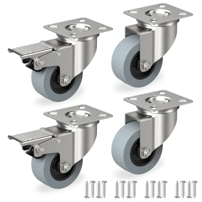 Abbildung von RAVN HAMAN 4er Set Möbelrollen 50 mm Schwerlastrollen mit Bremse bis 35 kg pro Rad Transportrollen für innen und außen Lenkrollen viele Bodenarten Räder Palettenmöbel