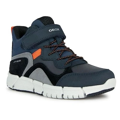 Abbildung von Geox J Flexyper Boy B Abx Ankle Boot, Navy/ORANGE, 31 EU