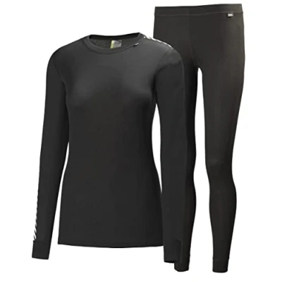 Abbildung von Helly Hansen Damen Set Funktionsunterwäsche W Hh Comfort Dry 2 Pack, Schwarz, L, 48675