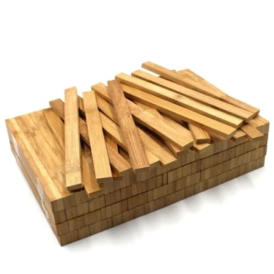 Abbildung von 80x Holzleiste 17x7x200mm Bambus lose Bastelklötzchen zum Basteln Bastelstäbe (Bambus 17x7mm)