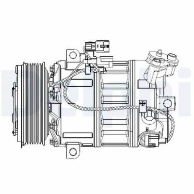 Abbildung von DELPHI CS20477 Kompressor DCS17 PAG 46 mit Kompressoröl RENAULT: LAGUNA 3 Grandtour
