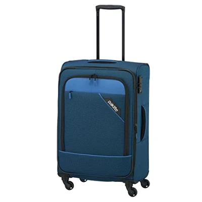 Abbildung von paklite Reisekoffer 4 Rollen, Weichschalen Rollkoffer mittelgroß, erweiterbar, DERBY, Stilvoller Trolley mit Dehnfalte, TSA Schloss, 66 cm, 69 79 Liter