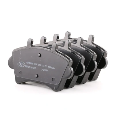 Abbildung von BREMBO P 59 039 Bremsbelagsatz exkl. Verschleißwarnkontakt ohne Zubehör RENAULT: MASTER 2 Kasten, Bus, OPEL: Movano A Platform / Chassis