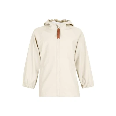 Abbildung von Sterntaler Regenjacke ungefüttert uni Kinder wasserdicht Unisex Jacke mit verschweißten Nähten, Kapuze und reflektierenden Details robuste Regenbekleidung beige, Größe 110