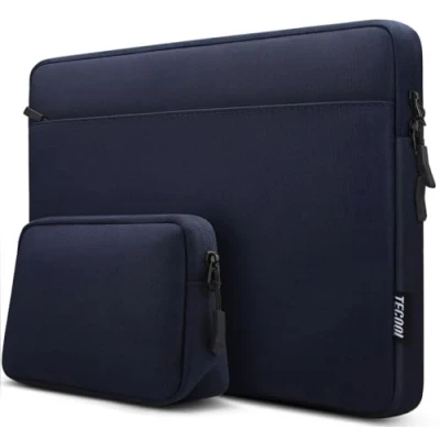 Abbildung von TECOOL 13,3 Zoll Laptop Hülle Tasche für MacBook Air 13 13,6 M1 M2 M3 2010 2022 2024, Pro 14 2021 2023, 2012 2022, Laptoptasche wasserdichte Schutzhülle, Dunkelblau
