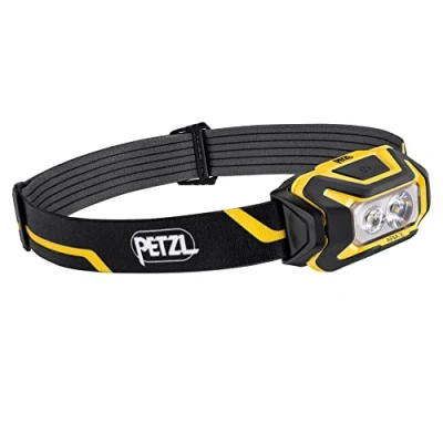 Abbildung von PETZL ARIA 2, Kompakte, langlebige, wasserdichte Stirnlampe, 450 Lumen, Schwarz
