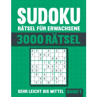 Abbildung von 3000 Sudoku Rätsel für Erwachsene: Großes Buch mit sehr leichten bis mittel schweren Rätseln Lösungen Vol. 1