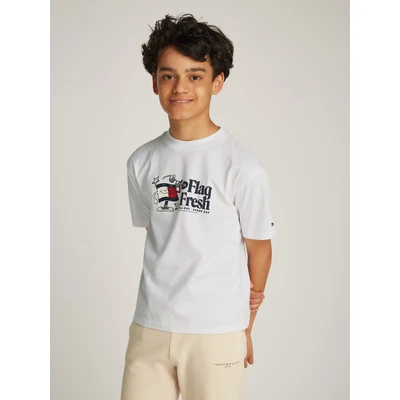 Abbildung von Tommy Hilfiger FLAG FUN TEE Unisex Tshirt print für Kinder, Größe: 116, White