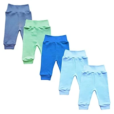 Abbildung von MEA Baby Unisex Hose aus 100% Baumwolle im 5er Pack/Pumphose, Babyhose für Jungen Mädchen, Schlupfhose (74, Jungen2)