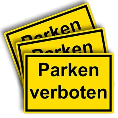 Abbildung von 3 Stück Parken verboten Schild 20 x 30 cm aus stabiler PVC Hartschaumplatte 3mm Parkplatzschild mit UV Schutz von STROBO