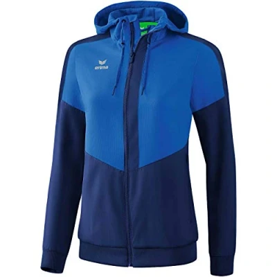 Abbildung von Erima Damen Squad Tracktop Jacke mit Kapuze (1032018), new royal/new navy, 38