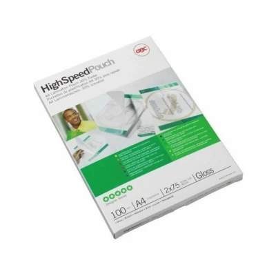 Abbildung von GBC HighSpeed Laminierfolien A4 75 mic, Für bis zu 30 % schnelleres Laminieren, Robuste Laminiertaschen im 100er Pack, Glänzend, Transparent, 3747347