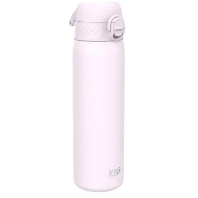 Abbildung von Ion8 Stahl Trinkflasche, 600 ml, Auslaufsicher, Einhandöffnung, Sichere Verriegelung, Spülmaschinenfest, Klappdeckel, Tragegriff, Leicht zu Reinigen, Langlebig &amp; Kratzfest, Lila